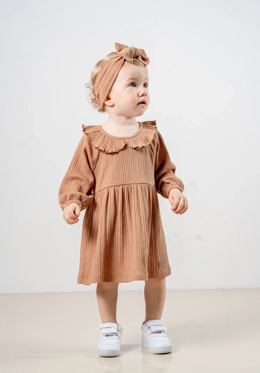 Joviel Ribbed Long Sleeve Baby Dress