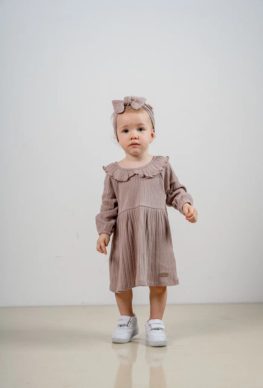 Joviel Ribbed Long Sleeve Baby Dress