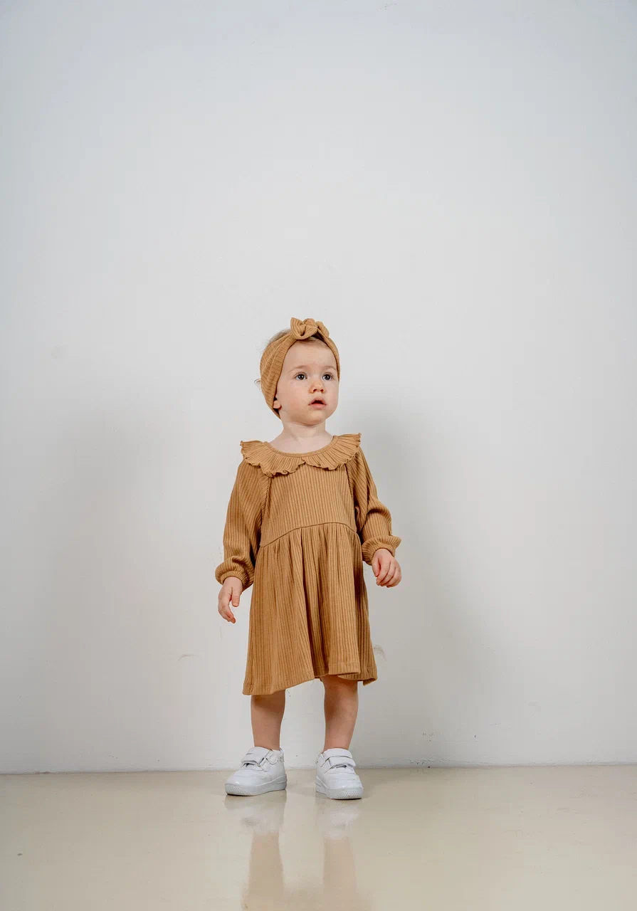 Joviel Ribbed Long Sleeve Baby Dress